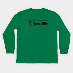 Eat - Sleep - Tortoises Kids Long Sleeve T-Shirt